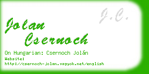 jolan csernoch business card