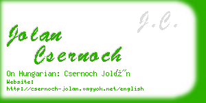 jolan csernoch business card